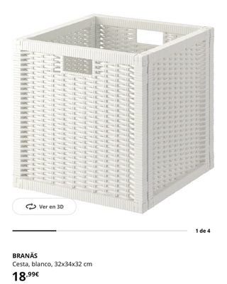 Estantería Kallax Ikea Blanca con 4 cestas Branäs