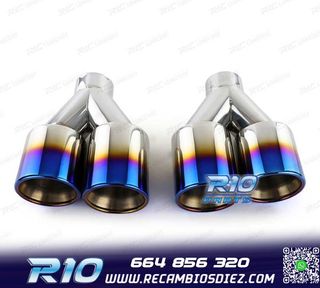 COLAS ESCAPE UNIVERSAL ACERO INOX TITANIO 2 DOBLES 89MM OO--