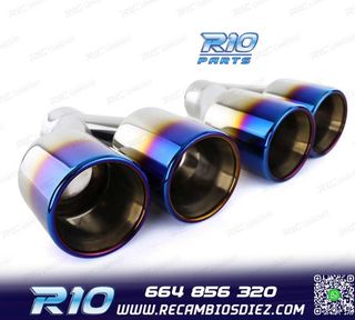 COLAS ESCAPE UNIVERSAL ACERO INOX TITANIO 2 DOBLES 89MM OO--