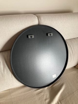 Espejo Redondo Pared D=60cm Madera y Cristal