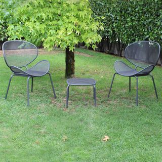 Sedia da Esterno in Acciaio Vintage Seduta Curva