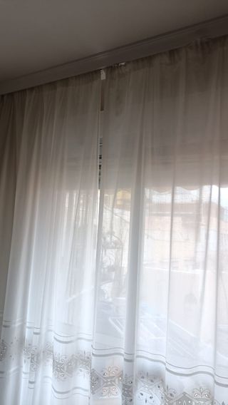 Cortinas visillo blancas y algodón con dibujos