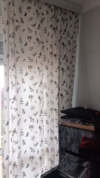 Cortinas visillo blancas y algodón con dibujos