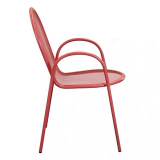 Sedia da Giardino in Acciaio Rosso Corallo 90 cm
