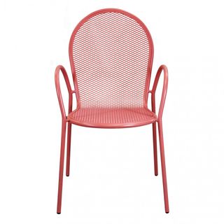 Sedia da Giardino in Acciaio Rosso Corallo 90 cm