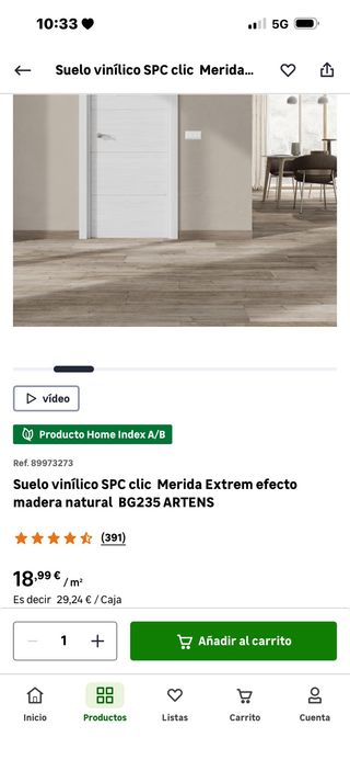 15 Cajas Suelo Vinilico SPC Merida Leroy Merlin