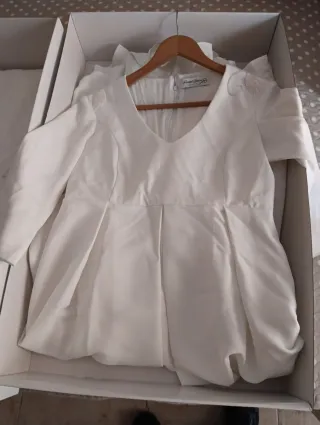 Vestido de Novia Premamá con Capa