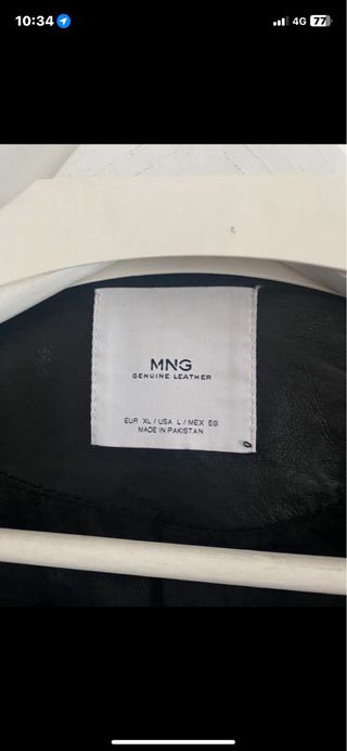Chaqueta cuero Mango Talla XL