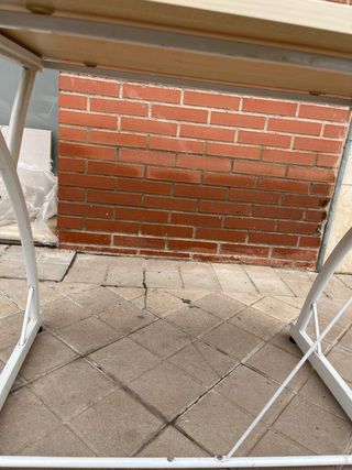 Mesa auxiliar madera y metal