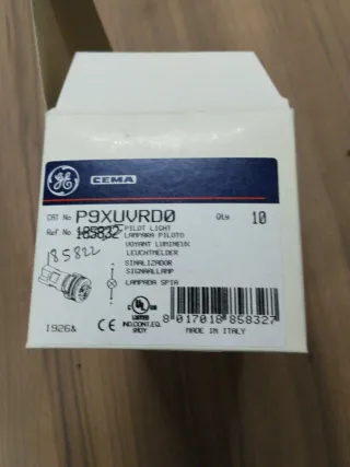 Caja Luz piloto verde GE P9XUVRDO