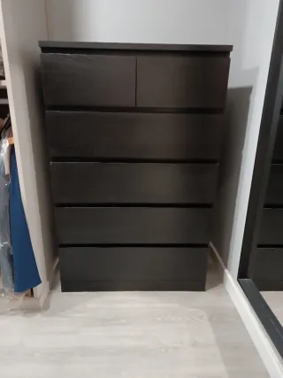 Cómoda MALM Ikea 6 cajones negro