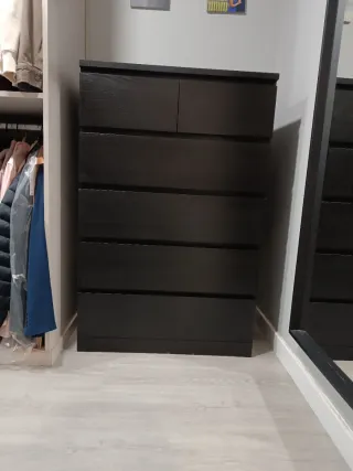 Cómoda MALM Ikea 6 cajones negro