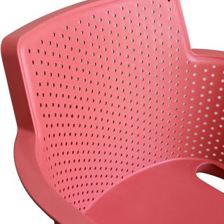 Sedia Traforata Moderna Rosso Corallo da Esterno