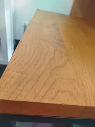 Mesa madera maciza y forja negra