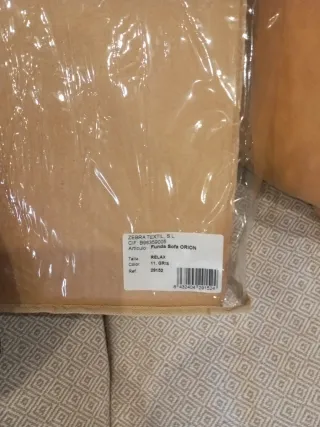 Funda sofá relax tela gris y beige