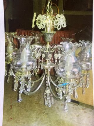 Lámpara araña cristal 6 brazos