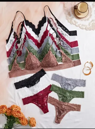 Completo intimo pizzo bianco, bralette e rperizoma
