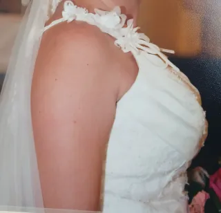 Vestido de Novia Blanco con Flores