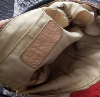 Borsa Fay pelle e nylon nera e oro