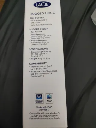 Disco Duro LaCie Rugged USB-C 4TB