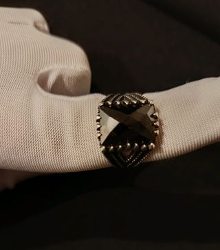 Anillo Plata con Piedra Negra