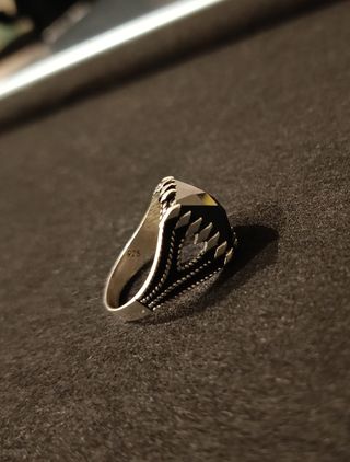 Anillo Plata con Piedra Negra