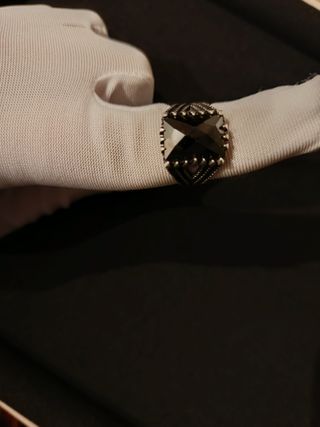 Anillo Plata con Piedra Negra