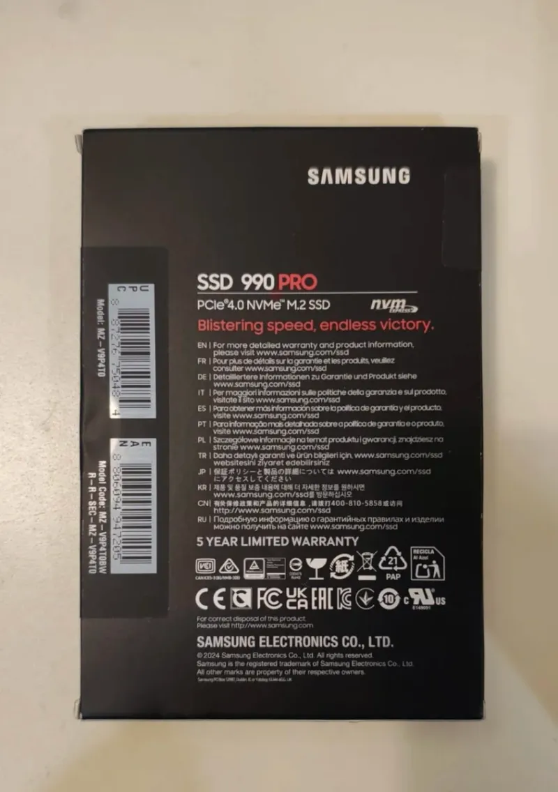 Samsung SSD 990 PRO 4TB NVMe M.2 afbeelding 2