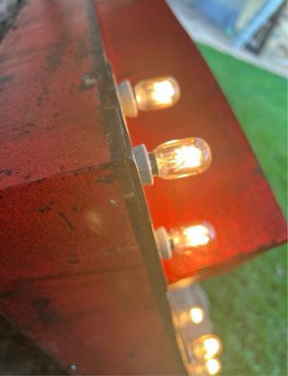 Antiguo Cartel Rótulo Luminoso de Cine metálico.