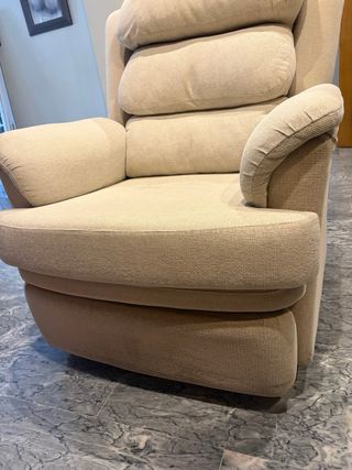 2 Sillones Relax Tela rustika bali Beige