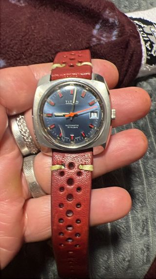 Reloj Titan Automático 17 Joyas Azul