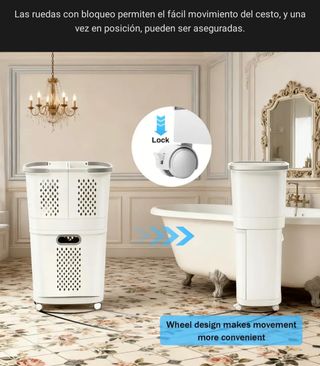 Cesto grande plástico blanco con 3 compartimentos