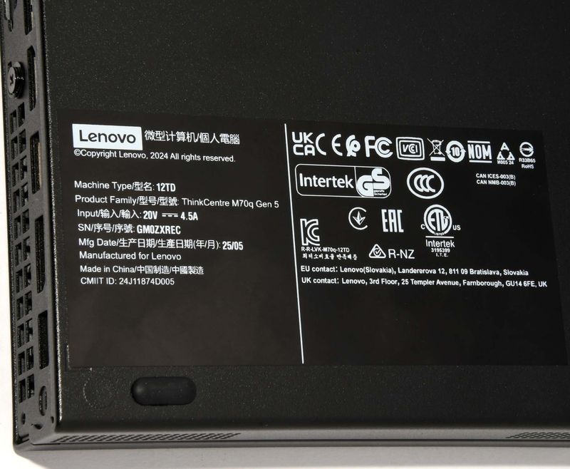 MINI PC LENOVO THINKCENTRE M70Q / INTEL i5 14400T afbeelding 2