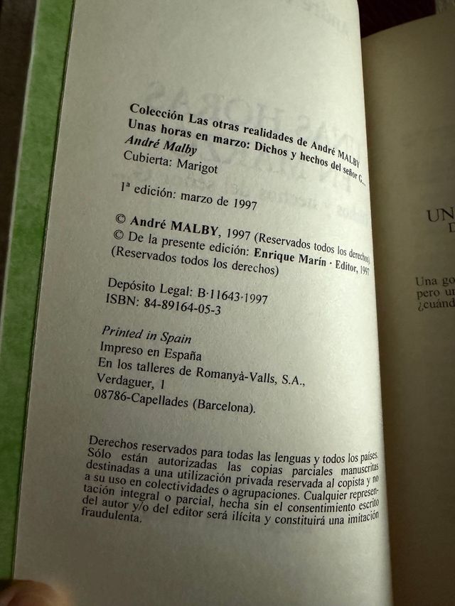 DOS LIBROS DE “ANDRÉ MALBY”