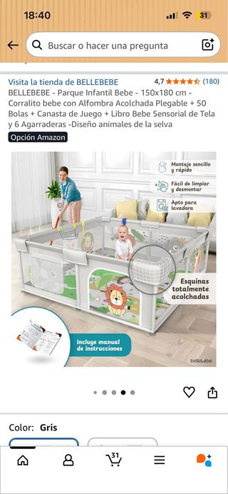 Parque infantil 150x180 cm