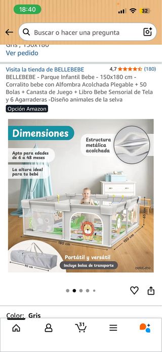 Parque infantil 150x180 cm