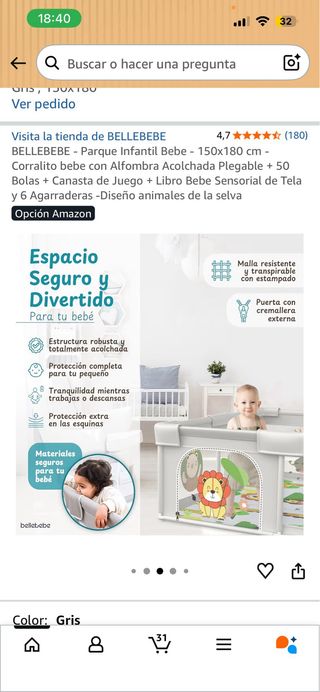 Parque infantil 150x180 cm