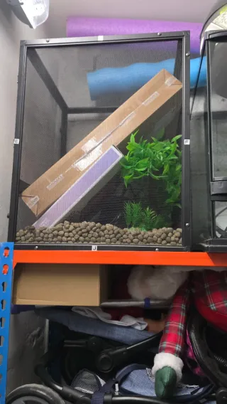 Terrario Malla Camaleón Negro Marrón