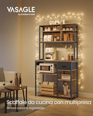 Scaffale Cucina con Multipresa, Mobile Cucina, 40