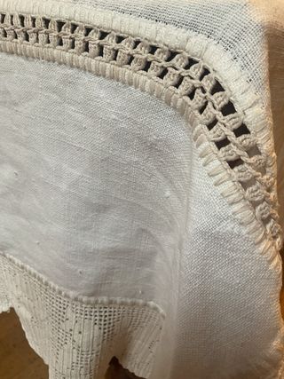 Mantel de lino vintage