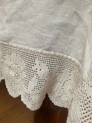 Mantel de lino vintage
