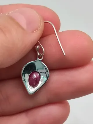 Pendientes Plata 925 y Rubí