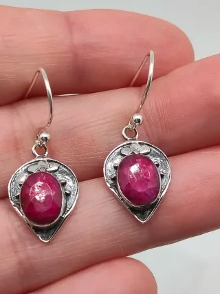 Pendientes Plata 925 y Rubí