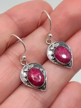 Pendientes Plata 925 y Rubí