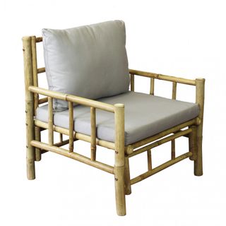 Poltrona da Giardino Bamboo Orientale con Cuscino