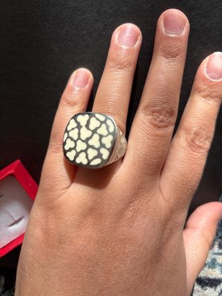 Anillo Plata Antiguo Corazones