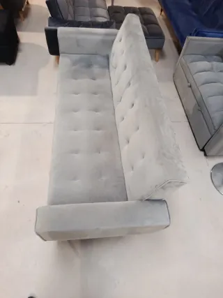 Sofá Cama Gris Terciopelo