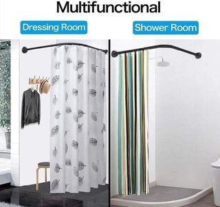 Barra Cortina Ducha Curva 70-95cm Negra 2 unid.