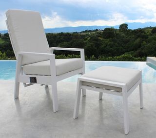 Sedia Reclinabile Moderna Alluminio Bianca Esterno