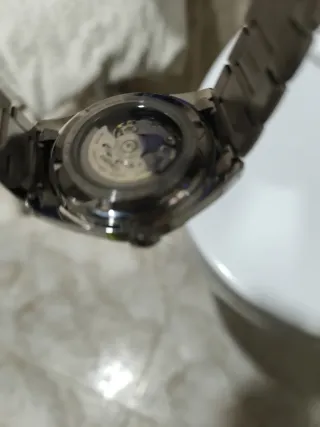 Reloj Seiko Automático Negro y Plateado